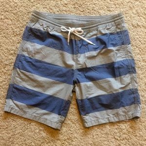 Mossimo blue & white stripe swim trunks